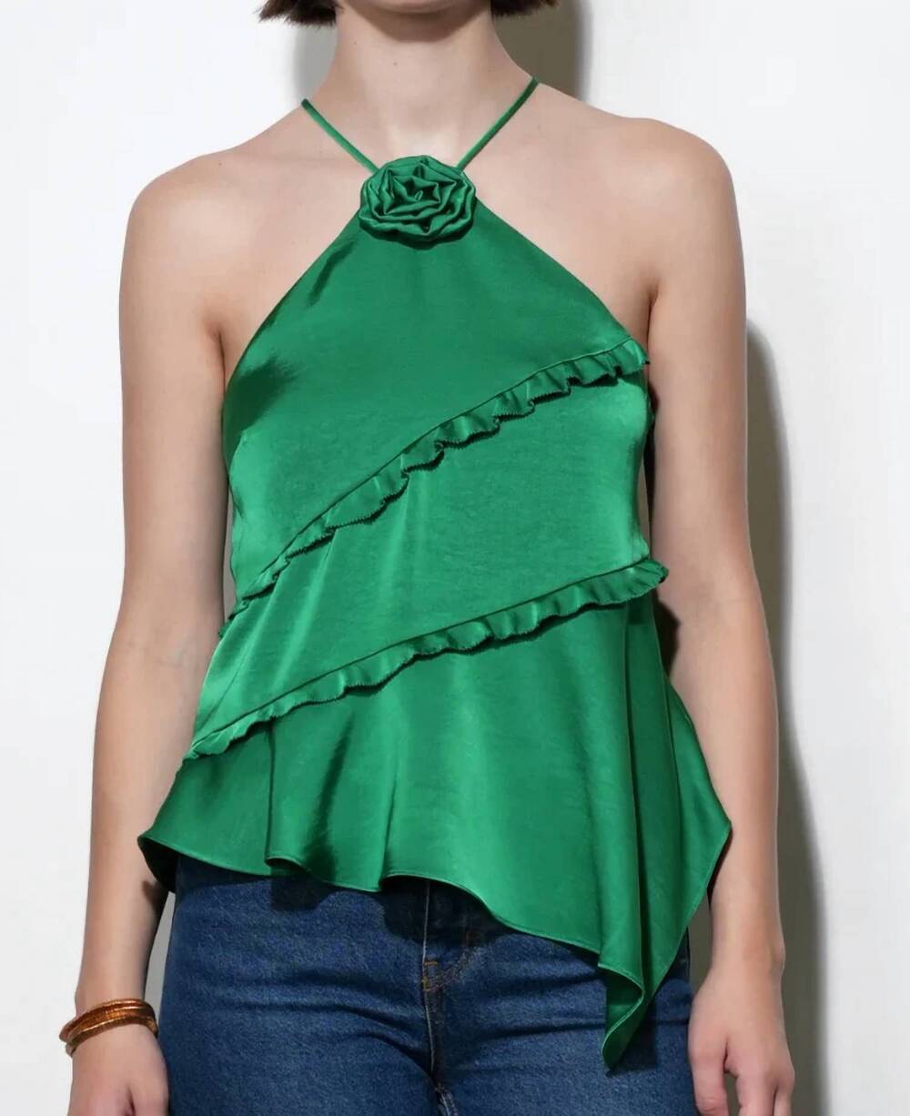 NEW HOUSE OF DAGMAR mia halter top in green